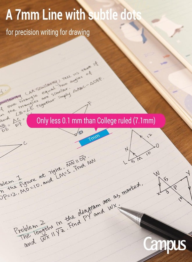 كوكويو دفاتر كوكويو، عبوة من 3 دفاتر، مقاس B5، مسطرة بنقاط A 7 مم، 40 ورقة، دفتر مدرسي مسطر بألوان الأزرق والأخضر والأصفر، دفتر يوميات أنيق للنساء والفتيات، مناسب للعمل والدراسة وتدوين الملاحظات، مستورد من اليابان - Image 4